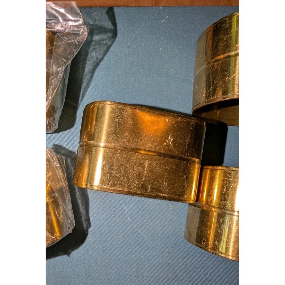 Set Of 5 Vintage Brass Napkin Rings Set - Made in Hong Kong(Some Scratches)